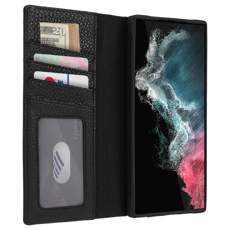 NNEDSZ Case-Mate Wallet Folio Antimicrobial Case for Samsung Galaxy S23 Ultra - Black